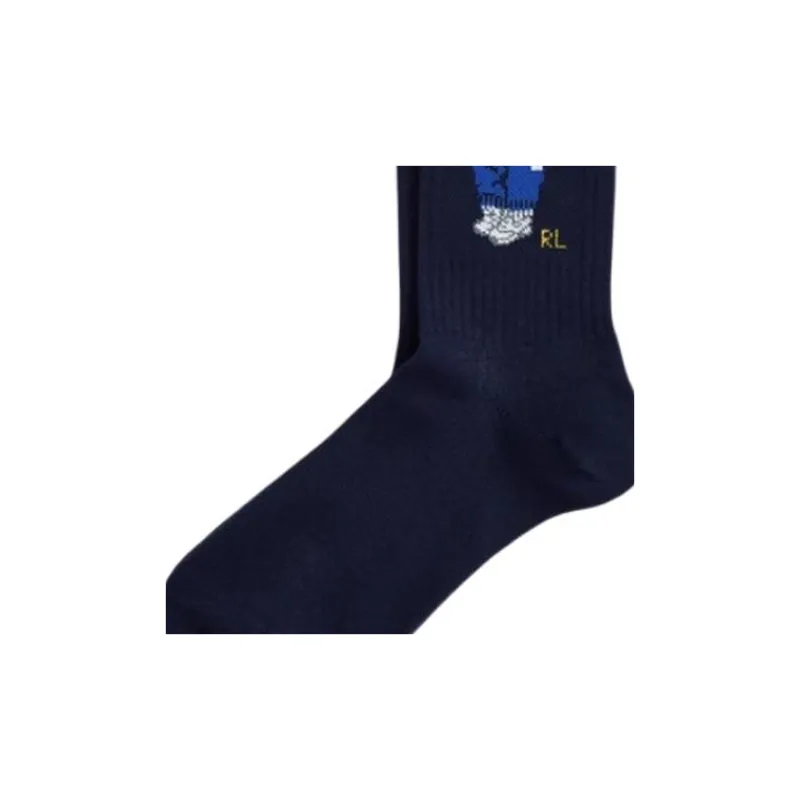 Polo Ralph Lauren SS25 Mid Calf Socks Men's 1 Pack Blue-1