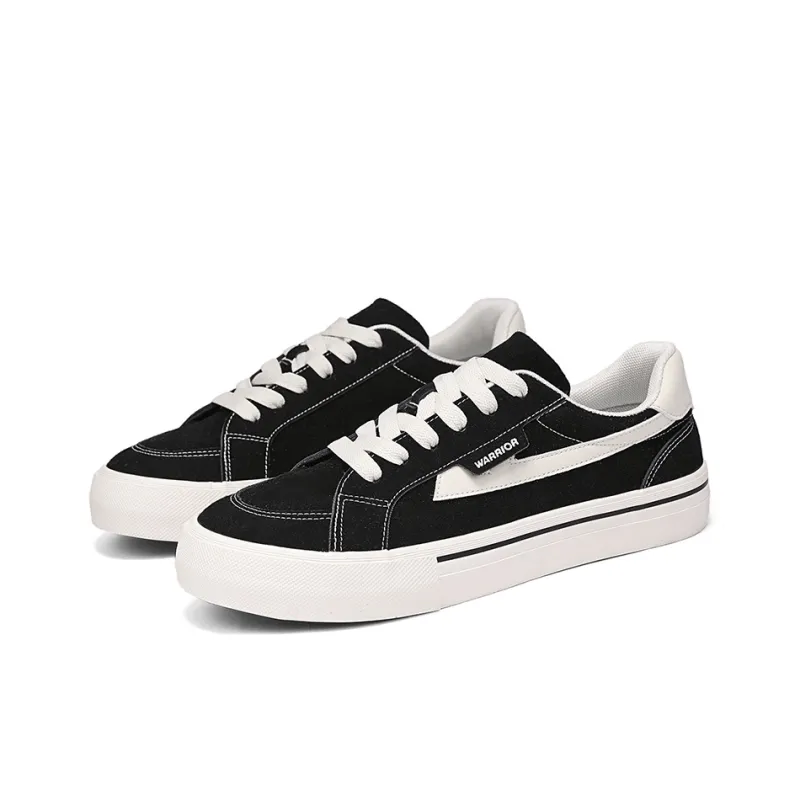 Warrior Anti Slip Wear Resistant Low Top Skateboard Shoes Men's Black Rice-2