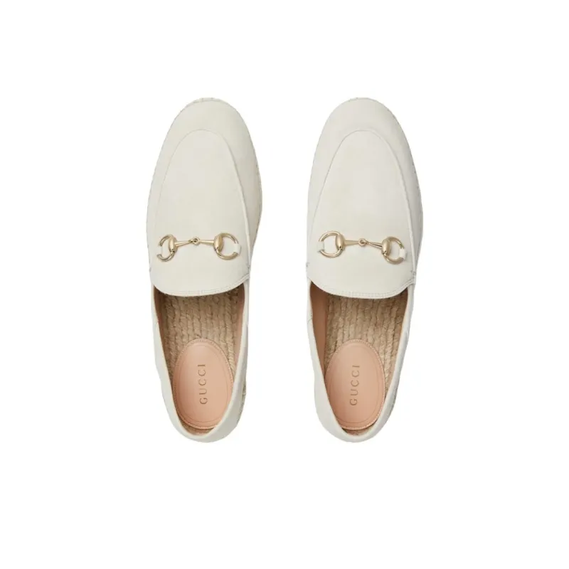 GUCCI Horsebit Espadrilles Women's Ivory White-4