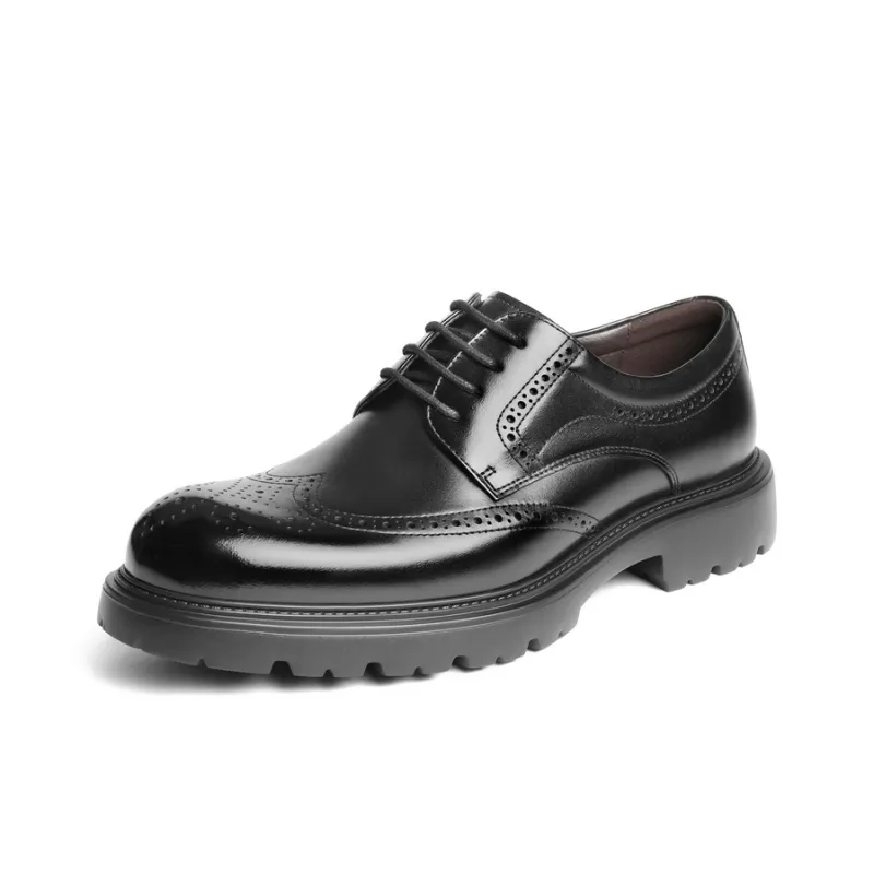 BELLE Dress Shoes Men Low Top Solid Color-6