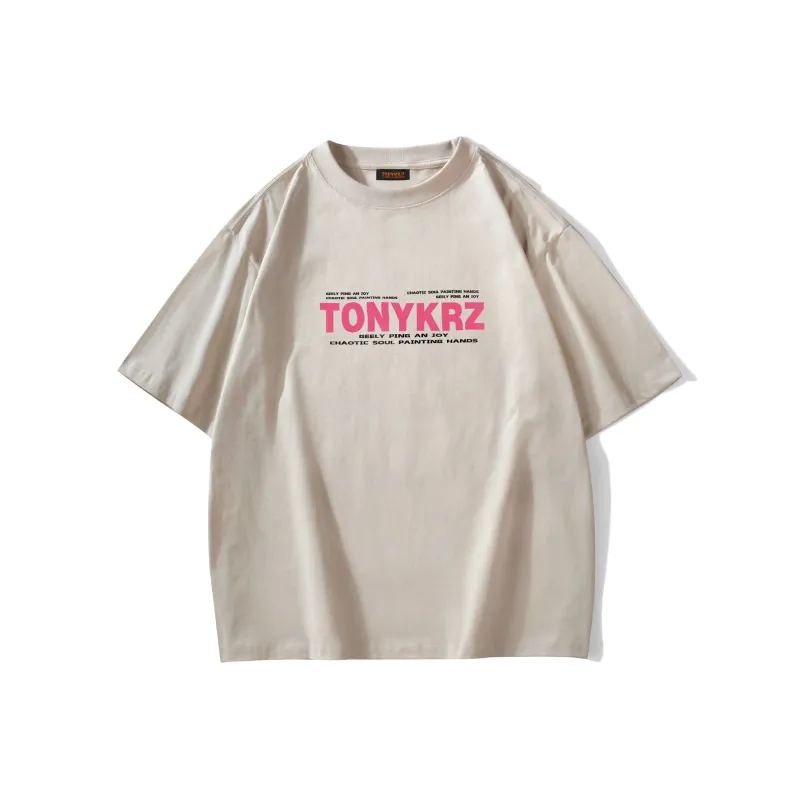 TONYKRZ T Shirt Unisex Light Beige Apricot-1