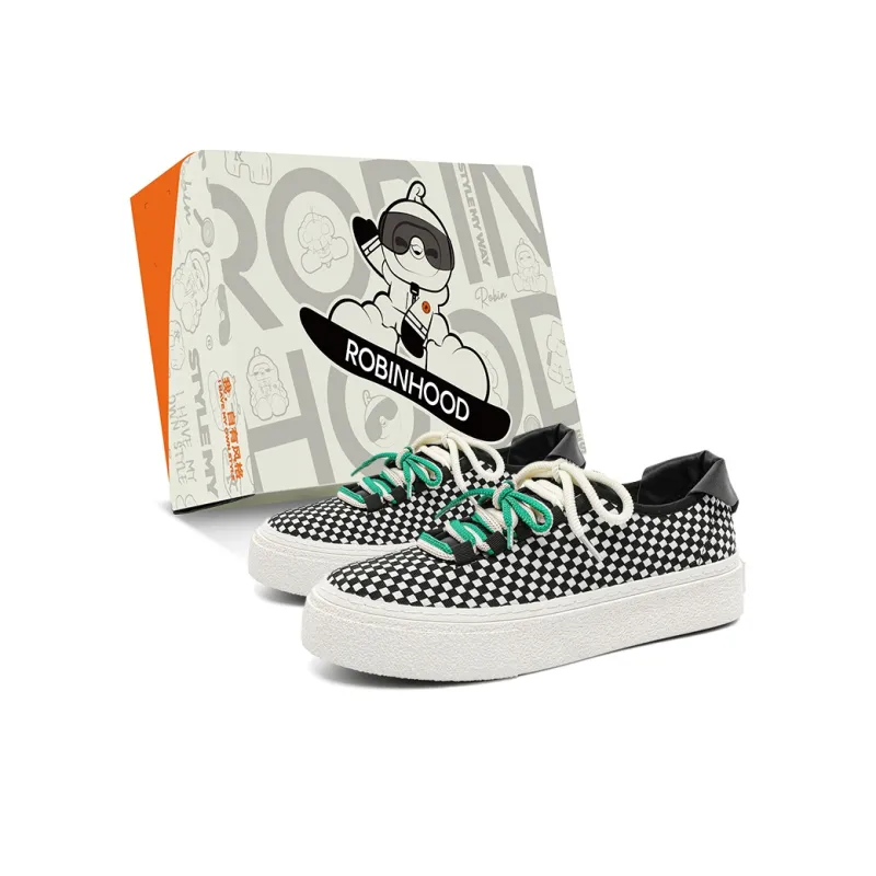 ROBINHOOD Slip Resistant, Abrasion Resistant, Lightweight, Breathable Low Top Skateboard Shoes Men's Black-1