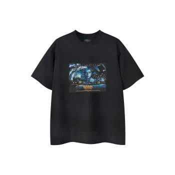 714STREET Luxury Streetwear Crew Neck Short Sleeved T Shirts Heavyweight 250g Cotton 100% Unisex Black
