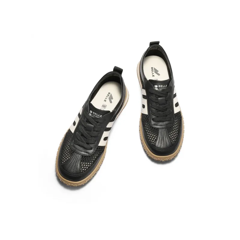 BELLE Casual Shoes Men Low Top Black/White, White-2