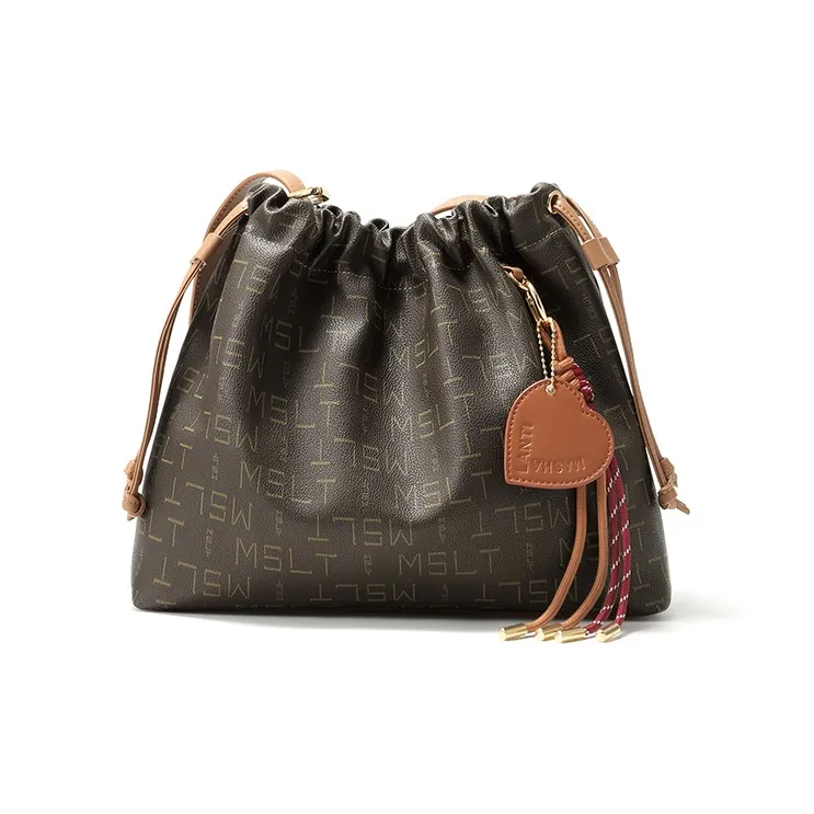 MashaLanti PVC Synthetic Leather Shoulder Bag Regular Women's Coffee & Brown-0