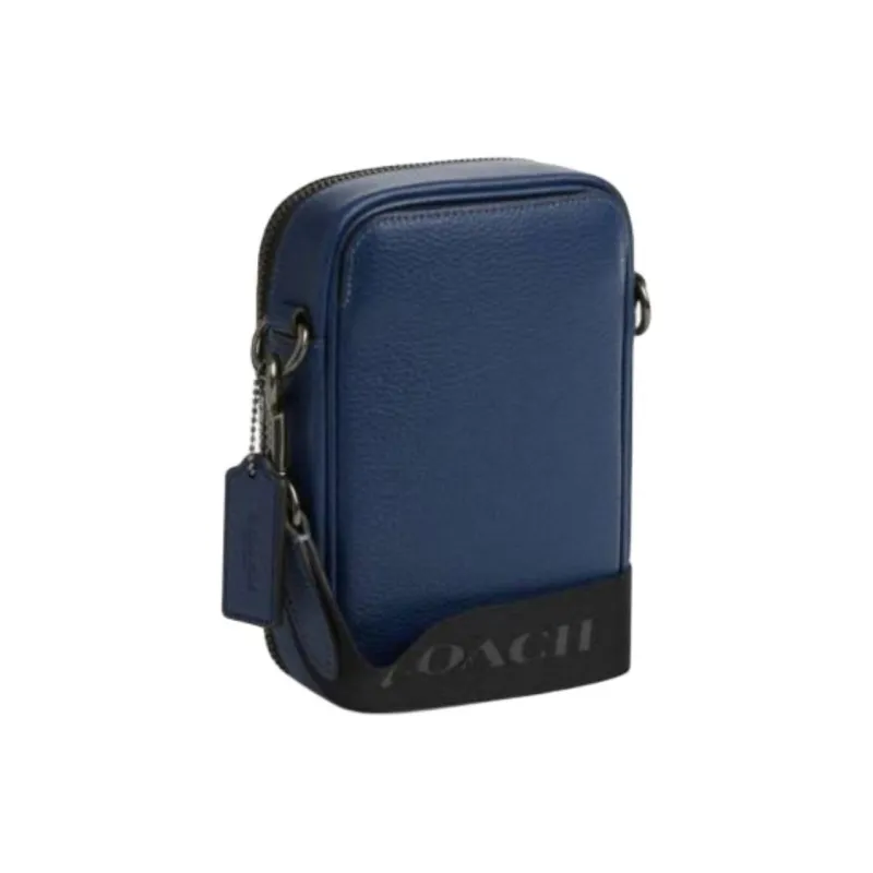 COACH Stanton Calfskin Shoulder Bag, Crossbody Bag Mini Men's Dark Blue-1