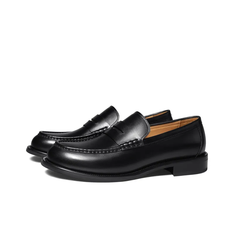 THOM WILLS Business Commute Versatile Slip on Casual Shoes Men's Black-1