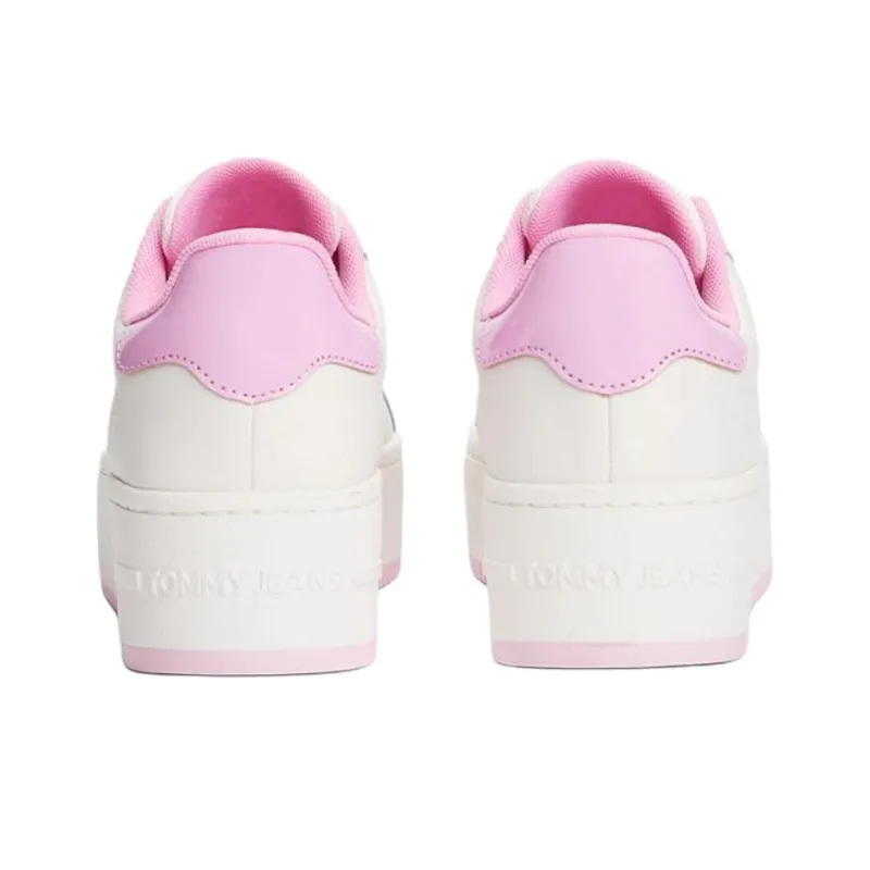 Tommy Hilfiger Trainers Low Top Skateboard Shoes Women's White Pink-4
