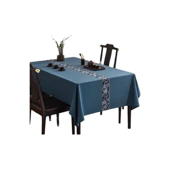 LUOYIJIA Waterproof New Chinese Style Dining Table Zen Cotton Linen Blend Coffee Table Mats Premium Tablecloths