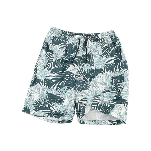 MEIKE Casual Shorts Unisex Leaves On A White Background