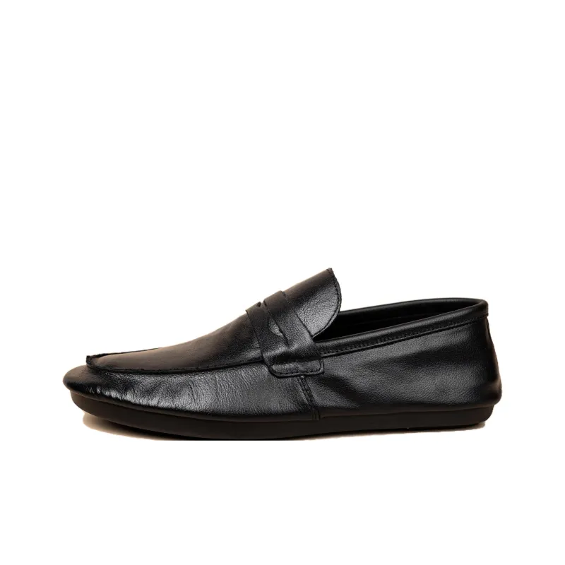 AMRGHONE Loafers Low Heel Men's Black-0