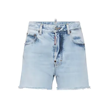 DSQUARED 2 Logo Patch Distressed Denim Shorts