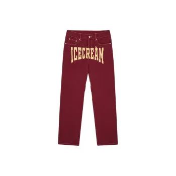 Ice Cream Jeans Unisex Burgundy Red