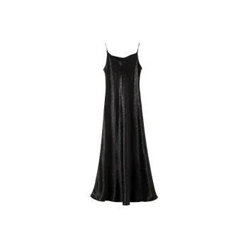 Late White Slip Dresses Women's Black