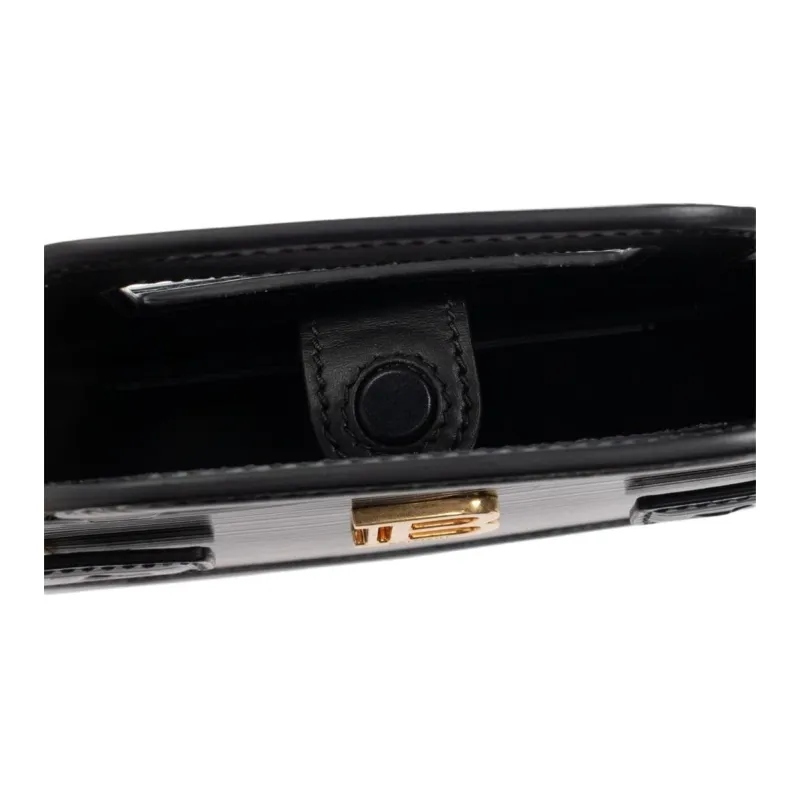 BALMAIN B BUZZ Leather Shoulder Bag Crossbody Bag Handbag Small Size Women's Black-6