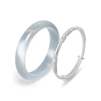 The Years Are Quiet Glass Cat Eye Bangles Unisex