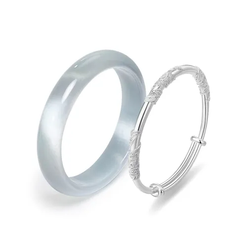 The Years Are Quiet Glass Cat Eye Bangles Unisex