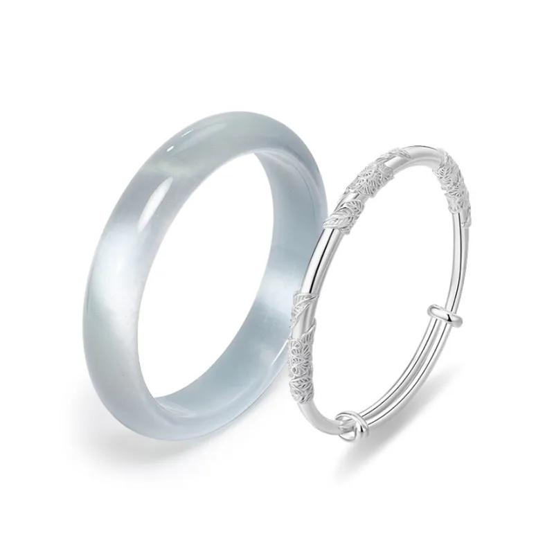 The Years Are Quiet Glass Cat Eye Bangles Unisex-0