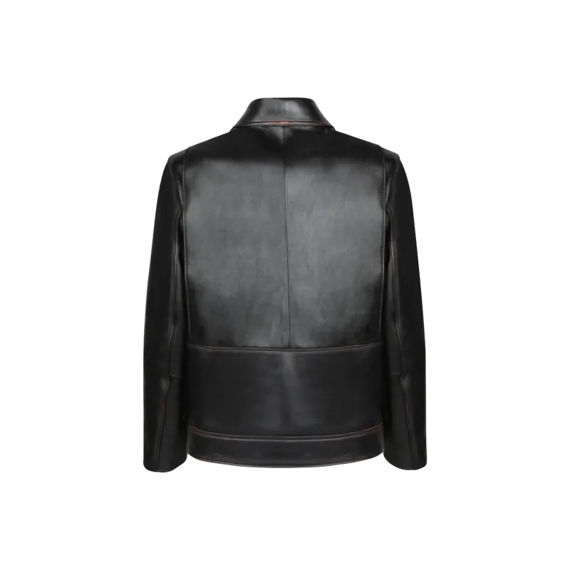 Paul Smith Leather Jacket Men's Brown-1