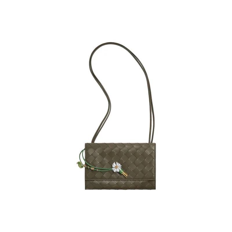 Bottega Veneta Andiamo Series Sheepskin Crossbody Bag, Shoulder Bag Women's Cypress Color-0