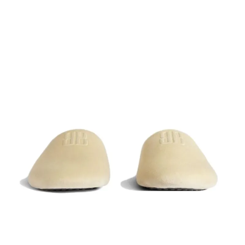 Balenciaga Slip Resistant Closed Toe Slippers Men's Cream Yellow-3