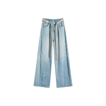 SNOOPY Jeans Women's Light Blue