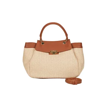 ARMANI EXCHANGEAE Fabric, Synthetic Leather Tote Bag, Shopping Bag, Shoulder Bag, Handbag Tubas Women's Beige Brown