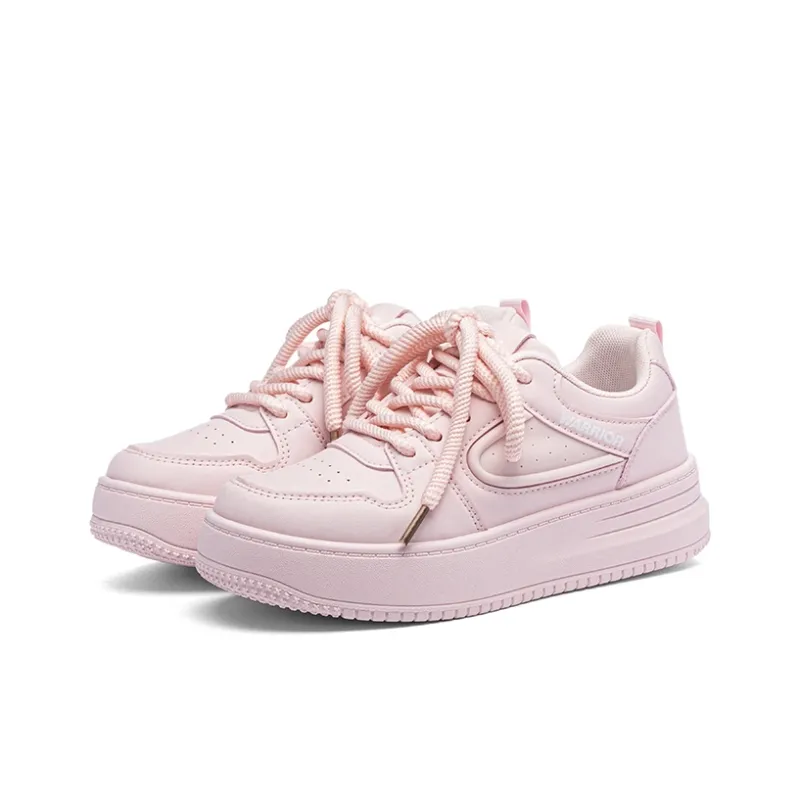 Warrior Abrasion Resistant Breathable Low Top Skateboard Shoes Women's Pink-2