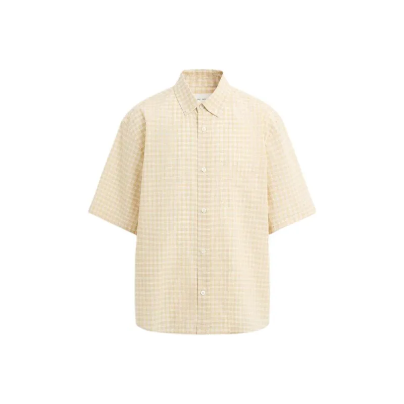 ZARA Shirts Men Light Yellow-0