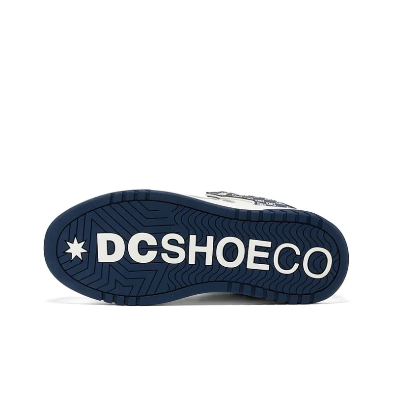 DC Shoes CAMPUS CAS Abrasion Resistant Slip Resistant Low Top Brother's Skateboard Shoes Men's Monogram White Blue-4