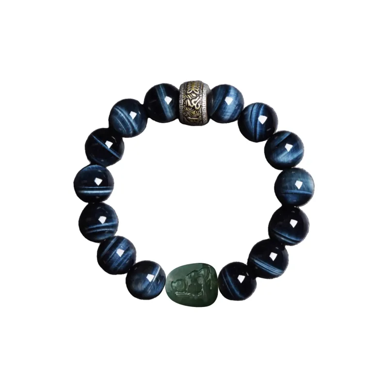 Moonstone Edge Natural Tiger's Eye Stone Bracelets Unisex-11