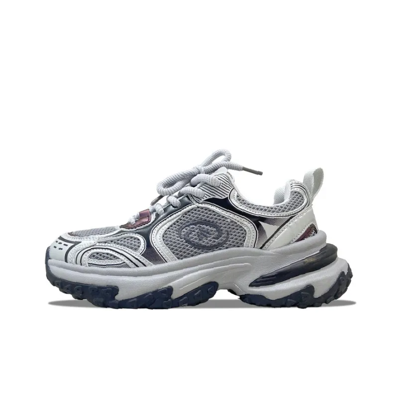 MQGAll Slip Resistant, Abrasion Resistant, Lightweight Low Top Chunky Sneakers Unisex Dark Gray-0