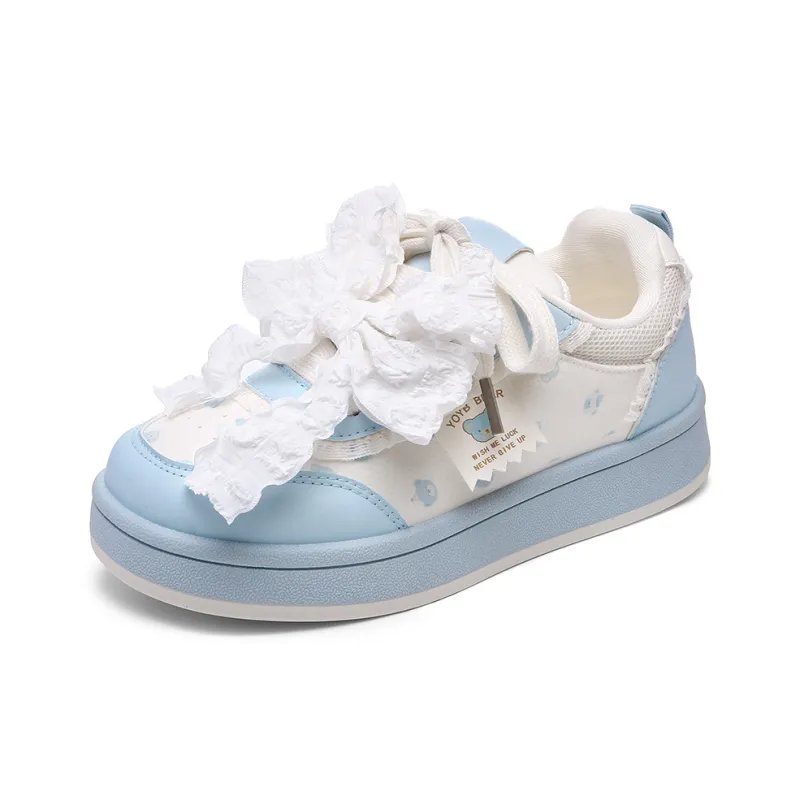 Cob Slip Resistant And Breathable Low Top Skateboard Shoes Women's Light Blue-1