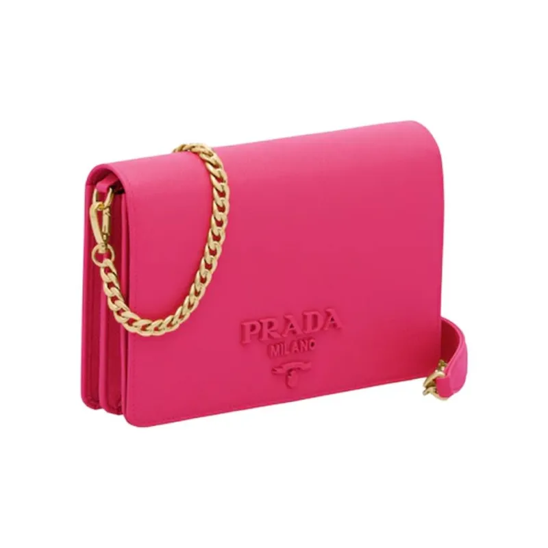 PRADA PRADA Luggage Collection Leather Crossbody Bags Shoulder Bags Women's Magenta-1