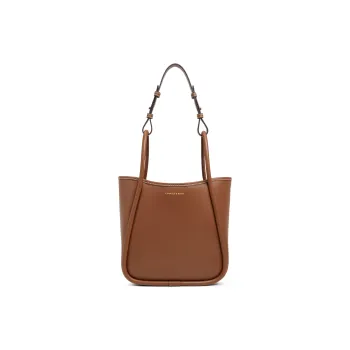 CHARLES&KEITH PU Shoulder Bag Women's Chocolate/Taupe/Butter Yellow Cream Yellow