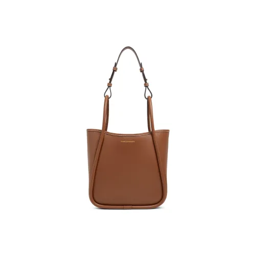 CHARLES&KEITH PU Shoulder Bag Women's Chocolate/Taupe/Butter Yellow Cream Yellow