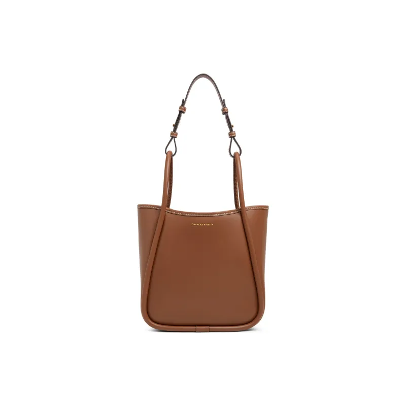 CHARLES&KEITH PU Shoulder Bag Medium Size Women's Chocolate/Taupe/Butter Yellow Cream Yellow-0