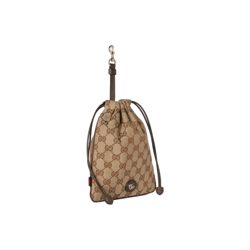 GUCCI Canvas Bag Clutch Coin Purse Mini Unisex Brown-1