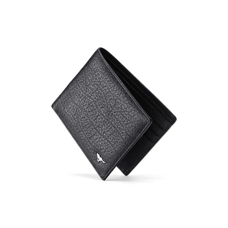 SEPTWOLVES Top Grain Cow Leather Wallet, Card Holder, Wallet Men's Black-2
