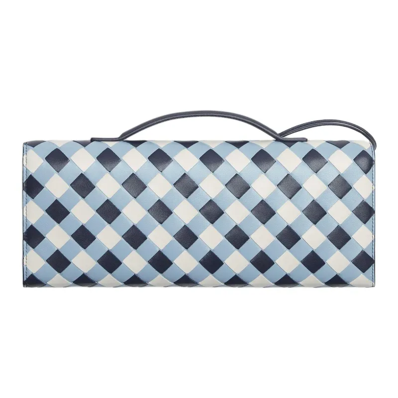 Bottega Veneta Lambskin Handbag Women's Abyss & Ice & White-1