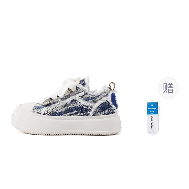 SOAP OPERA Basic Collection Canvas Shoes Unisex Low Top Blue/White-0