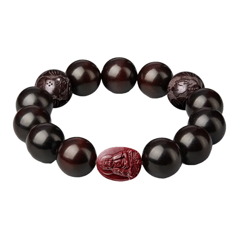 Moonstone Edge Small Leaf Red Sandalwood Bracelets Unisex-15