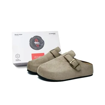 JINDUN Rubber Sole Odor Resistant Antibacterial Closed Toe Slippers Women's Beige