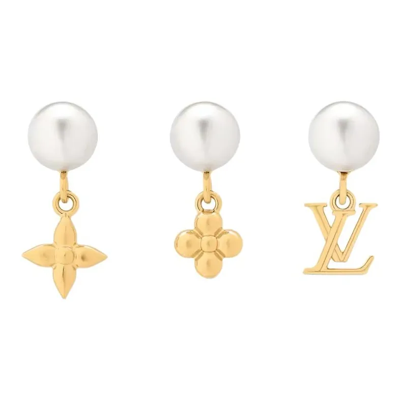 LOUIS VUITTON Metal, Resin Earrings Women's Gold-0