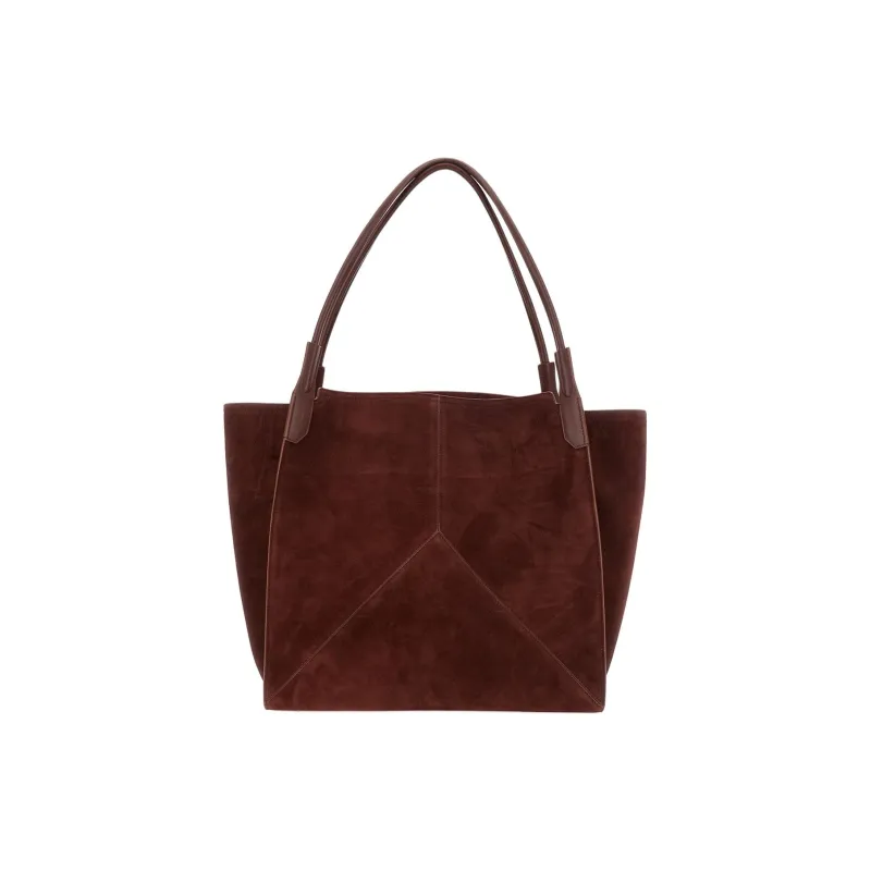 Victoria Beckham Patchwork Design Tote Bag, Shopping Bag, Handbag Women's Brown-3