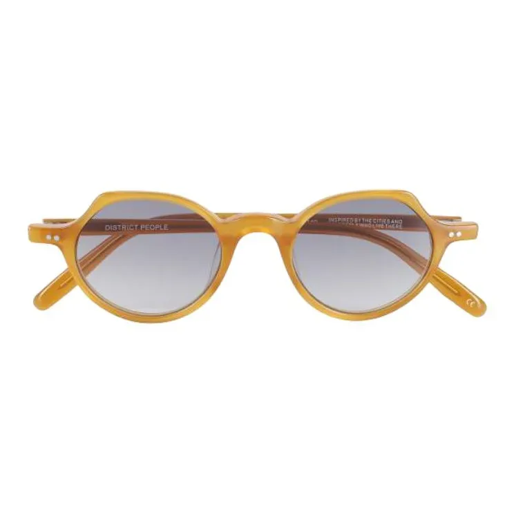 District Vision Acetate Metal Irregular Shape Sunglasses Unisex Yellow-0