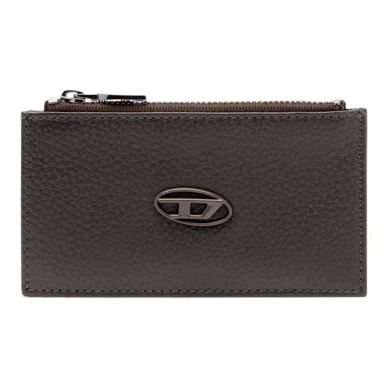 DIESEL Cow Leather Card Holder Men's Dark Brown-0