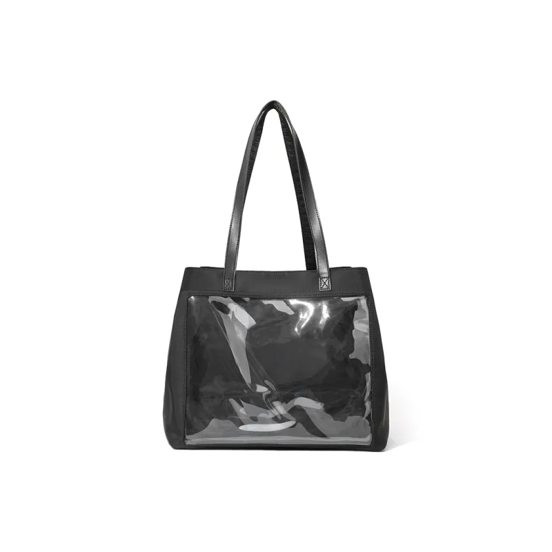 MASTER CANVAS Oxford Shoulder Bag Women's Black/Ecru-1