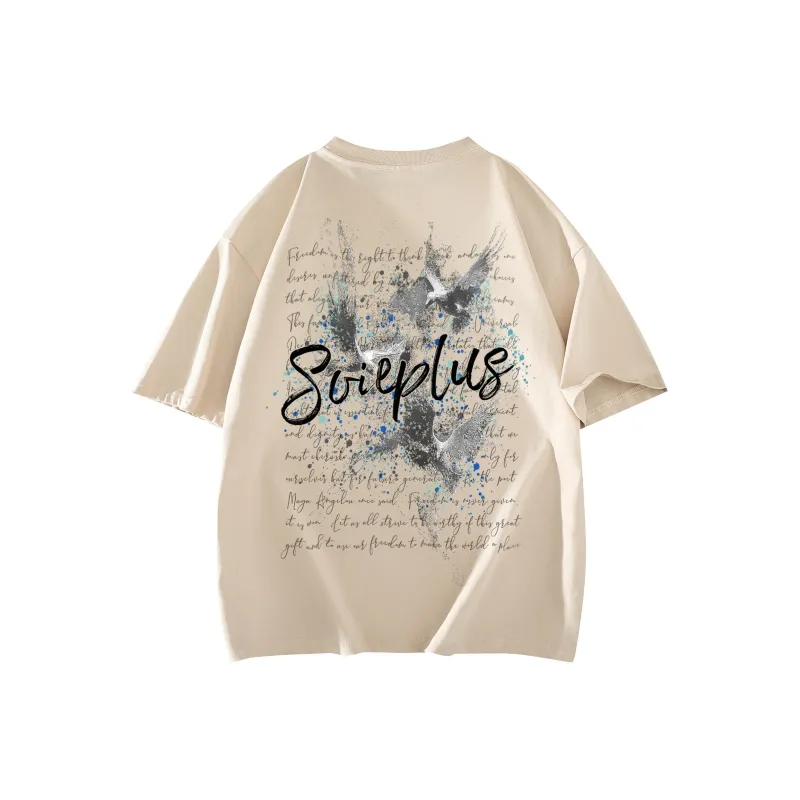 SOIE T Shirts Unisex Light Beige Apricot-0