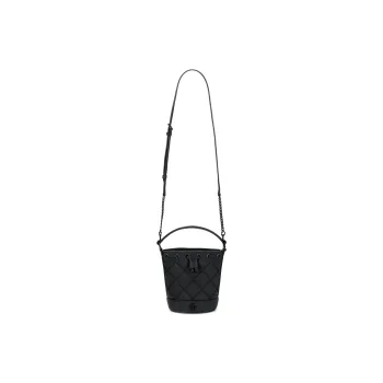 TORY BURCH Fabric Cow Leather Patchwork Bucket Bags Shoulder Bag Crossbody Bag Handbag Women's Black